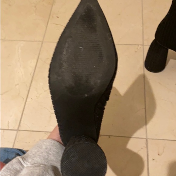 Like new artsy velvet stripe ankle boots - Picture 2 of 3